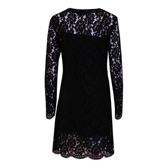 Sandro Midi dress, Size XS, Long sleeves, Sheer, Embroidery, Black, Round neck - Picture 4 of 5